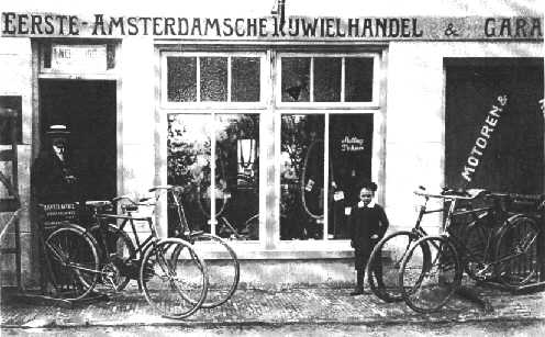 De Wilde in front of his father's shop
