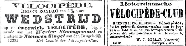 advertenties Rotterdamse Vélocipède-Club