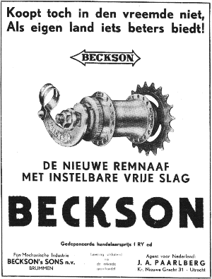 Beckson advertentie