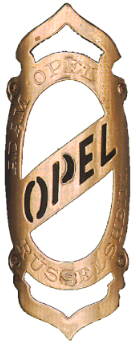 Opel balhoofdplaatje, 1900 - 1911