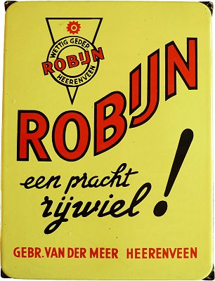 Robijn-emaillebord