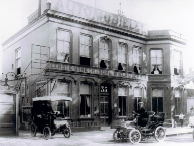 Wielrijschool J.J. Goettsch, Maliebaan 35, Utrecht (ca. 1903)