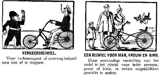 het J-rijwiel, tekening M. Diemel (1922)